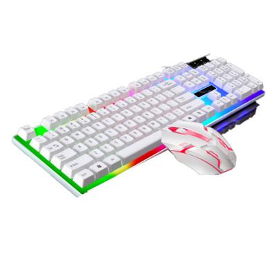 China Best Gaming White And Pink Color Cheap Ergonomic USB Wired E-sports Computer Gaming Optical Mouse And Keyboard Set for sale