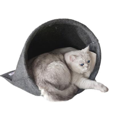 China Travel Made in China Pet Felt Comfortable and Durable Non-slip Cat Bed Cave for sale