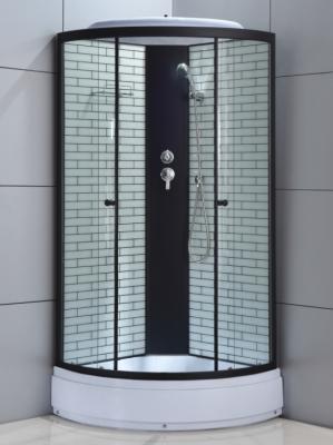 Chine Chambre de douche en verre trempé à porte coulissante carrée noire à vendre