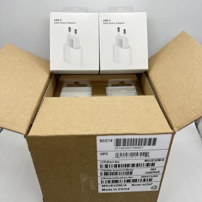 China 1:1Original 1:1 Original 25W 20W USB-c Power Adapter 1M 2M Cable USA EU UK PD Fast Charger for Apple for iphone 12 11 pro max 13 charger for sale