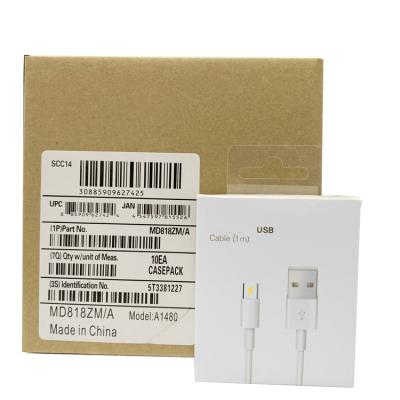 China Original Product MFI 8 Pin Mobile Phone Etc.electronic foxcoon 2021 Chip E75 %100 A1480 MD819 MQUE2ZMA MD818ZMA 1M With Box USB Cable For iPhone Lighting USB Cable for sale