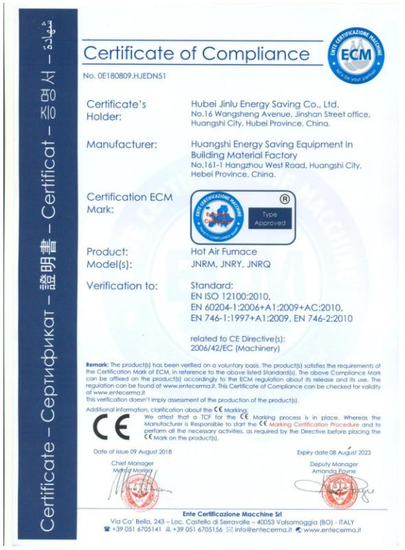 CE - Hubei Jinlu Energy Saving Ltd., Co.