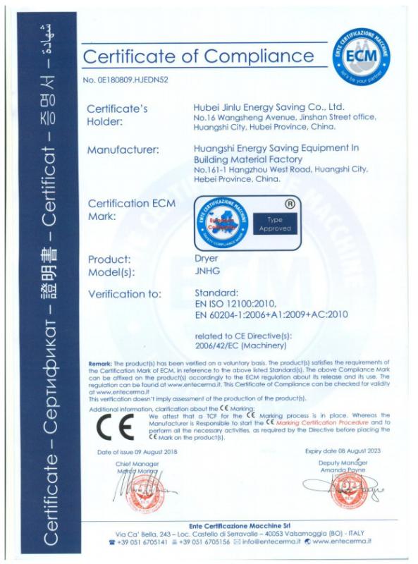 CE - Hubei Jinlu Energy Saving Ltd., Co.