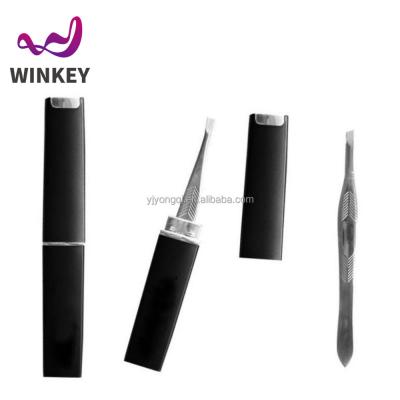 China Eyebrow stainless steel eyebrow tweezers with tube for sale