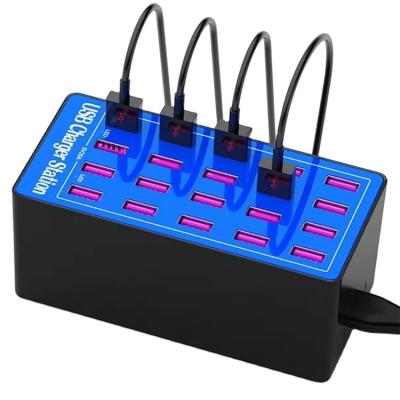 China Usb charger adaptor 20 Ports USB Charger Station USB Fast Charge 5V2.4A 80W 18A Mobile Multiple USB Charging for sale