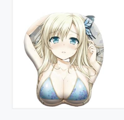 China 3d breast nerd PASSIONATE custom mouse pad with hand rest, custom computer mouse pad with wrist rest for sale