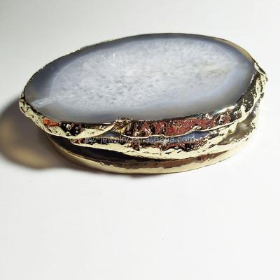 China Europe Natural Original White Color Geode Agate Slice Coaster for sale