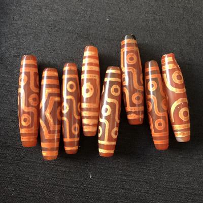 China For Jewelry Making Wholesale Antique Old Brown Dzi Agate Beads For Jewelry Making for sale