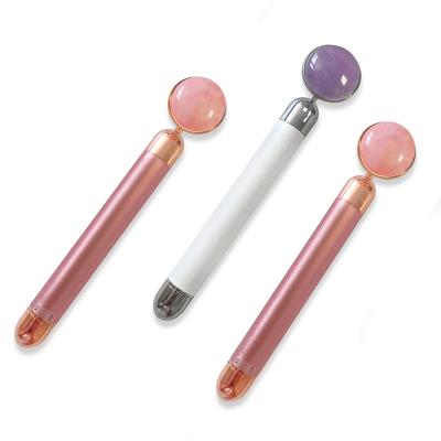 China Face Rose Quartz Vibrating Massager For Face And Eyes, Can Customize Packing for sale