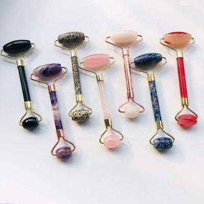 China Wholesale Gemstone Crystal Rose Gold Quartz Facial Jade Massage Roller from China for sale