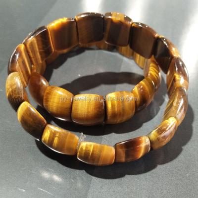 China Gift Tiger Eye Square Stone Beaded Bracelet for sale