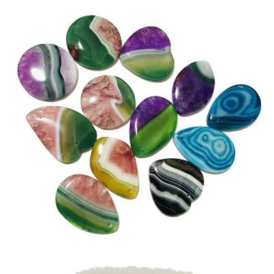 China New Multi Color Multi Color Dyed Agate Slice Polished Pendant Wholesale And Can Mix Buy for sale