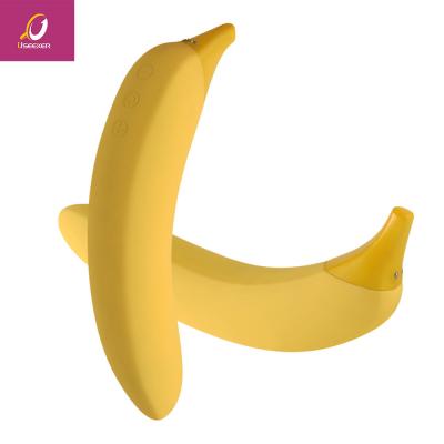 China 7*7 Vibration Self Heat USB Charging 100% Rubber Banana Vibrator Similar With Real Banana Vibrator for sale