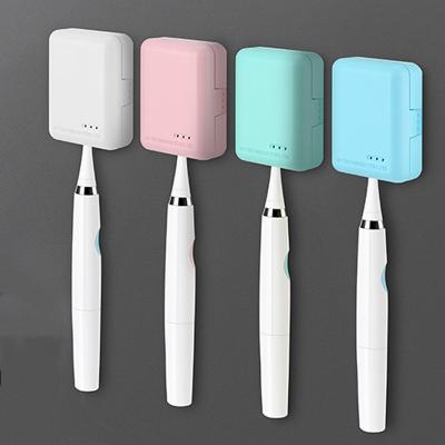 China Home.Hotel.Bathroom.Shower Mini Single Toothbrush Case Sterilize Battery Disinfection Portable Plastic Toothbrush Sterilizer Box for sale