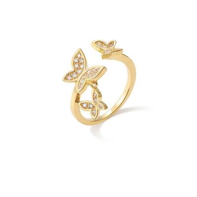 China FASHIONABLE Wholesale Custom Logo Hypoallergenic Women Jewelry 18K Gold Plated Stainless Steel Ring for sale