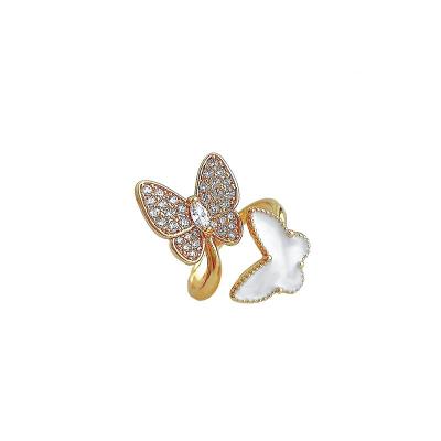 China Hot Sale Fashion Butterfly Design Zircon Gold Plated Rings Jewelry Women for sale