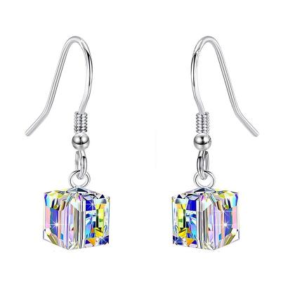 China TRENDY 925 sterling silver crystal pearl hook earrings for girls with short hair for gift for sale