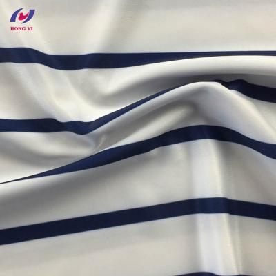 China Breathable Stretch Fabric Stripe Printed 85% Polyester 15% Spandex Stretch Sport Fabric for sale