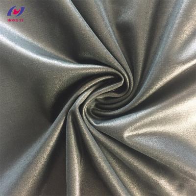 China Custom Printed 100% Polyester Plain Silver Knit Shrink-Resistant Coated PU Fabric for sale