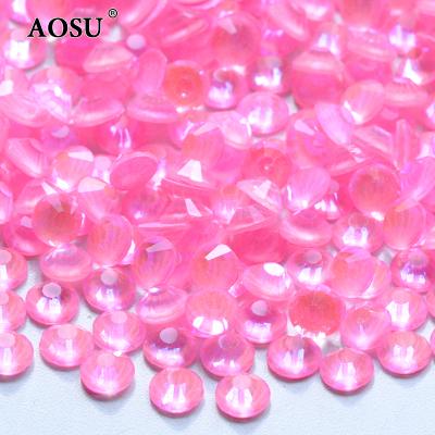 China Wholesale SS6 SS10 SS12 SS20 SS30 Rose Rhinestone Flatback Glass Crystals AOSU Luminous Glow in Dark Rhinestones for Jewelry for sale