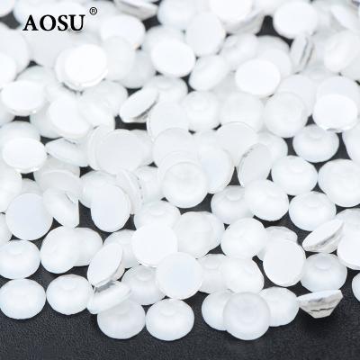 China Rhinestone For DIY Decoration Wholesale SS16 Neon White Color Round Rhinestones Crystal Stones Flatback Nail Glass For DIY Nail Stickers for sale