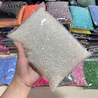 China Wholesale Bulk 2 Pack 92 Colors AOSU Flatback Rhinestone 3 4 5 6mm Diamond Rhinestone Gems Resin Flatback For DIY Crafts for sale