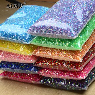 China Wholesale AOSU Flatback Glitter Crystal Stones Round Rhinestones Resin 2 3 4 5 6mm Freeze AB Rhinestones For Clothes for sale