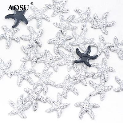 China Fancy 12mm Color Hotfix Rhinestone Flatback AOSU Starfish ab Crystal Strass Flatback Resin Stone Non Pearl For DIY Crafts for sale