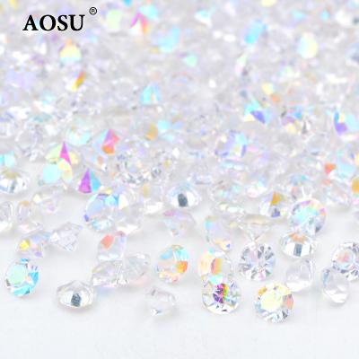 China Pointback AOSU SS12 SS16 SS20 ab High Quality Clear Crystals Around Diamond Strass Pointback Resin Rhinestone For Nail for sale