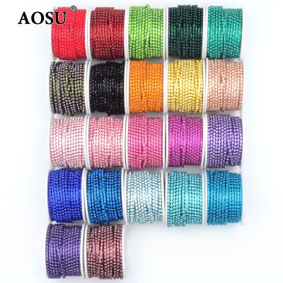 China Fashion SS6 SS8 SS12 SS16 Flatback AOSU Glass Crystals Trimming Rose Chain Rhinestone Ribbon Sewing Rhinestone For Decoration for sale