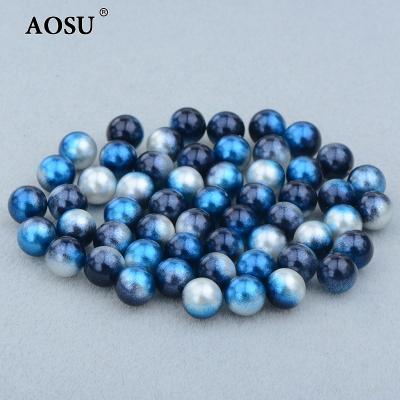 China Beads For AOSU Factory Wholesale 3mm 4mm 5mm 6mm Beads Round 8mm Accessories Without Hole Pearl Plastic Colorful Beads For Clothes for sale