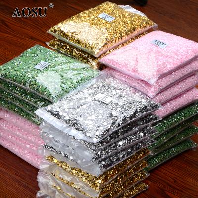 China Beads For Jewelry Making AOSU Factory 4 5 6 8 10 12mm Glitter Flat Back Plastic Bead Loose Half Bead Cut Imitation Pearls For Necklace for sale