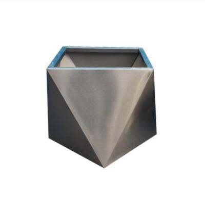 China Garden Use Stainless Steel Shape Plant Planter Modern Outdoor Rectangular Flower Pot for sale