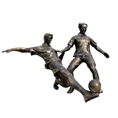 China Europe / Middle Eastern / Indian / Chinese garden corten steel custom bronze soccer player sculpture for sale