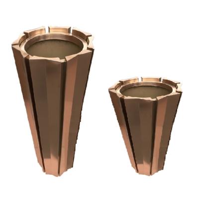 China Modern Luxury Hotel Decoration Copper Metal Flower Planter Pots for sale