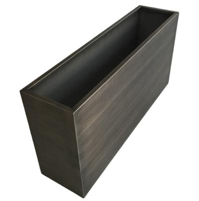 China Large Modern Square Shape Steel Planter Box Large Outdoor Flower Pot for sale