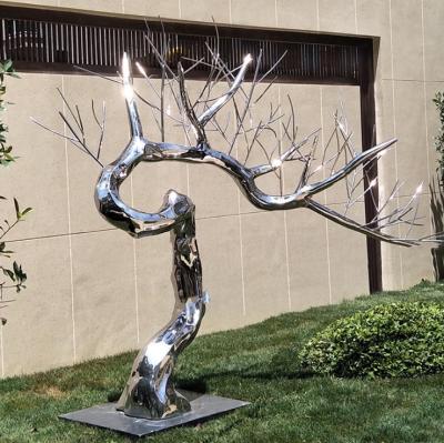 China Europe/Middle East/Indian/Chinese Artificial Garden Park Decoration Stainless Steel Metal Tree Sculpture for sale