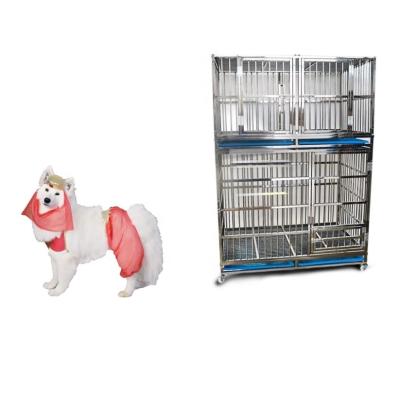 China Sustainable Metal Multiple Sizes Double Lockable Steel Dog Cage for sale