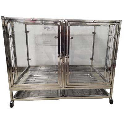 China Sustainable Cheap Price Collect Dog Steel Glass Cages Stackable Animal Display Cage for sale