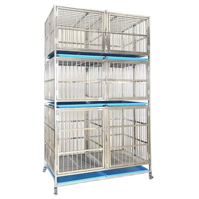 China Sustainable Dog Cage Double Door Stainless Steel Eco - Friendly for sale