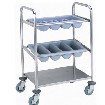 China Stainless / Titanium Plating Moving Trolley Cart Stainless Steel Serving Fast Food Mobile Trolley For Restaurant for sale