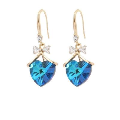 Chine Beautiful TRENDY Blue Peach Heart Gemstone Jewelry Accessory For Women Indian Resin Earrings à vendre