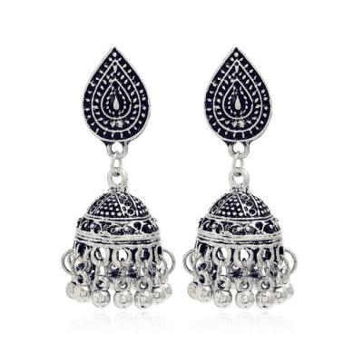 China CLASSIC Elegant Alloy Vintage Jewelry Beads Tassel Earrings Indian Eardrop Carved Earrings for sale