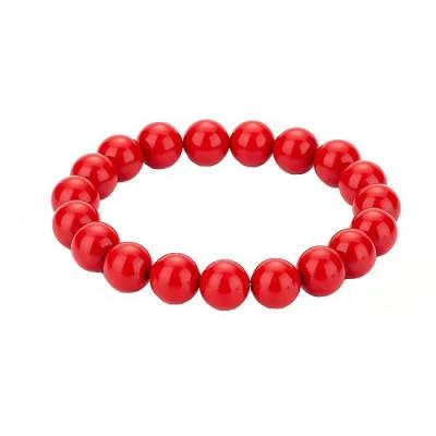 China Simple Cinnabar Bracelet Rosary Beads Jewelry Men's And Women's Religious Red Simple Circle Couples for sale