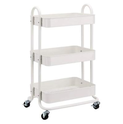 China Easy Mobile Rolling Trolley Storage Cart 3 Tier Small Rolling Drawers Rolling Food Cart for sale