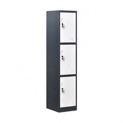 China School Locker Key Locker Metal Locker 3 Door Metal Locker Gym Locker Room Furniture Home Black for sale