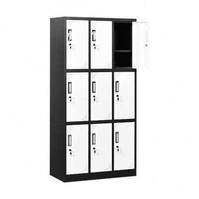 China Knocked down door lockers structure 9 locker 3 tier metal workplace lockers steellockercabinetmetal uniform lockers moderno de armario de for sale