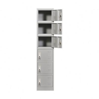 China (Size) 6 Tier Adjustable Storage Lockers Shelving Storage Six Row Cube Steel Clothes Lockers for sale