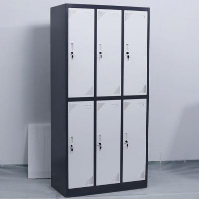 China (Size)Adjustable 6 Door Metal Locker Cabinet Used For Gym Staff In Office School Six Doors Metal Locker 6 Door Staff Lockers for sale