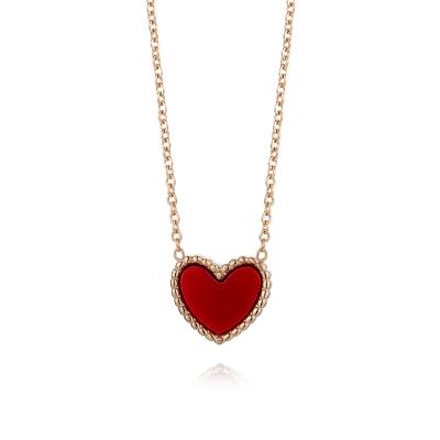 Cina FASHIONABLE Real 18k Gold Necklace Jewelry Real Heart Yellow Gold Pendant Necklace Gold Chains in vendita